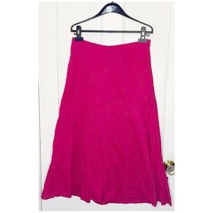 VINTAGE : Talbots : size : 6 : hot pink fuchsia floral boho summer maxi skirt